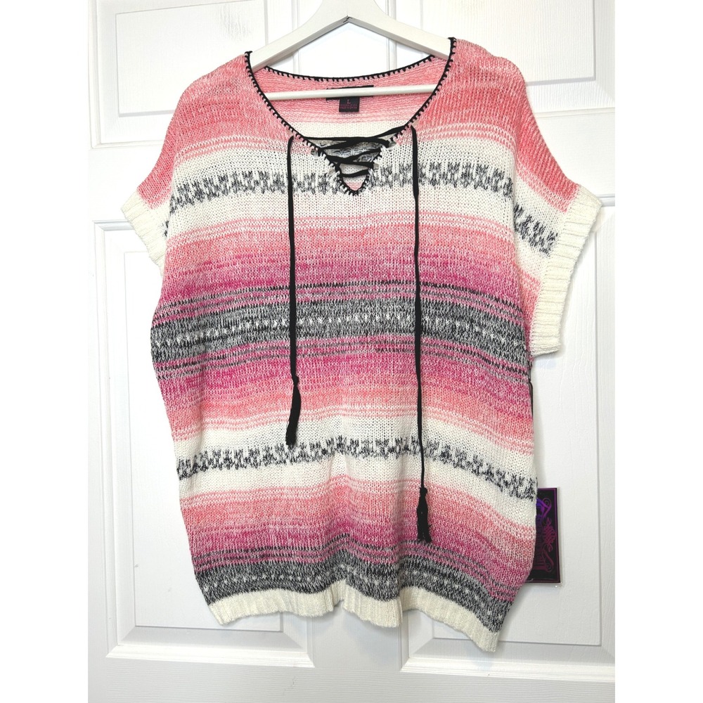 Rock & Roll Cowgirl NWT Striped Knit Top Sweater Large